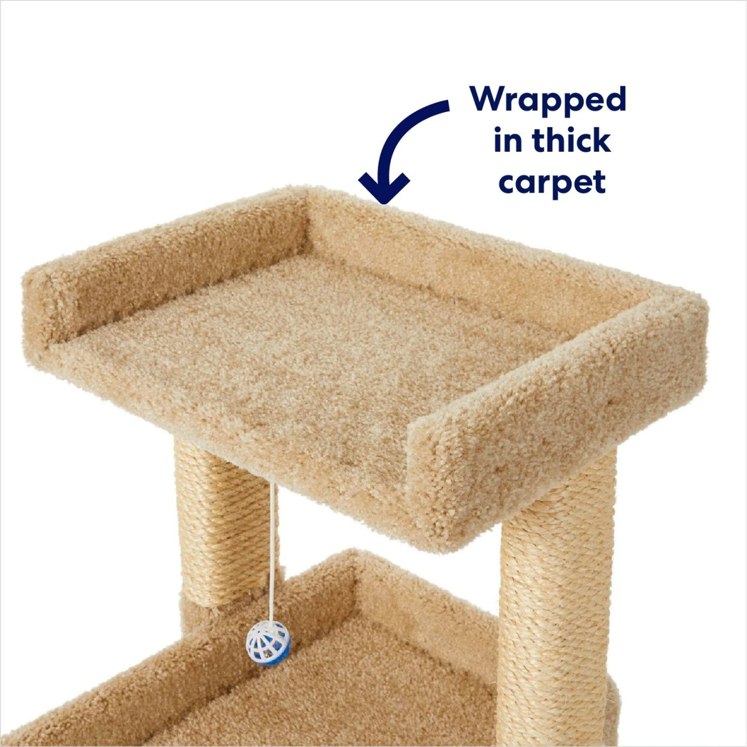 Frisco 32-in Real Carpet Wooden Cat Tree with Toy Frisco 32-in Real Carpet Wooden Cat Tree With Toy -Pet Store 208920 PT2. AC SS1800 V1667228691