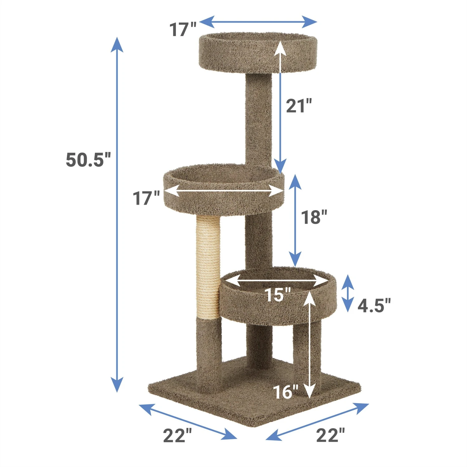 Frisco 50-in Real Carpet Wooden Cat Tree Frisco 50-in Real Carpet Wooden Cat Tree -Pet Store 208930 PT2. AC SS1800 V1617714708