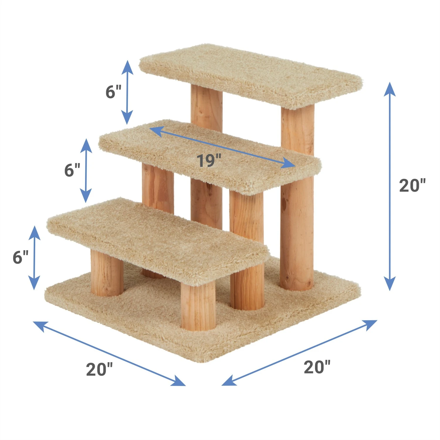 Frisco 20-in 3-Step Real Carpet Wooden Cat Steps Frisco 20-in 3-Step Real Carpet Wooden Cat Steps -Pet Store 208966 PT2. AC SS1800 V1590072664