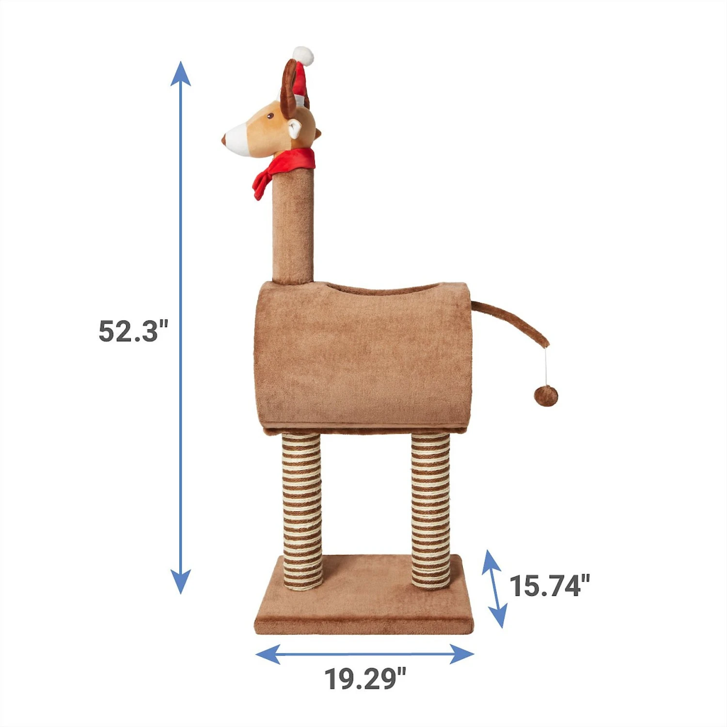 Frisco Holiday 52.3-in Reindeer Cat Scratching Post & Tunnel Frisco Holiday 52.3-in Reindeer Cat Scratching Post & Tunnel -Pet Store 236569 PT1. AC SS1800 V1602774370