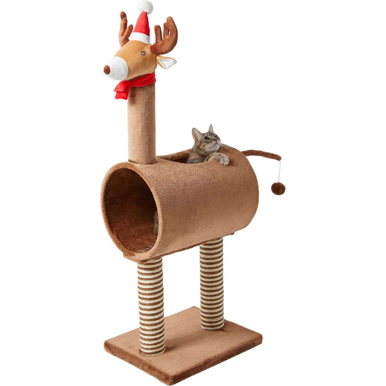 Frisco Holiday 52.3-in Reindeer Cat Scratching Post & Tunnel Frisco Holiday 52.3-in Reindeer Cat Scratching Post & Tunnel -Pet Store 236569 PT2. AC SS1800 V1601334091
