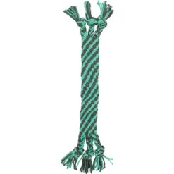 New Release 23 Frisco Flat Teal & Gray Braided Rope Squeaky Fetch Dog Toy
