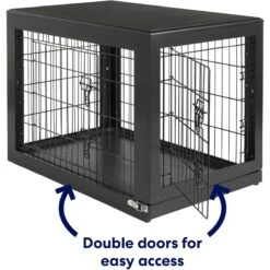 Frisco Double Door Furniture Style Dog Crate, Black -Pet Store 253026 PT3. AC SS1800 V1615840384