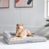 Frisco Faux Linen Corner Personalized Bolster Dog Bed W/Removable Cover, Harbour Blue, XL -Pet Store 262161 MAIN. AC SS1800 V1615828300
