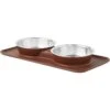 Frisco Silicone Stainless Steel Double Diner Dog & Cat Bowl, Brown -Pet Store 277551 MAIN. AC SS1800 V1627933884