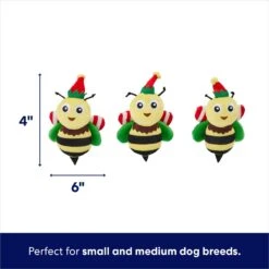 Frisco Holiday Bee Merry Hide & Seek Puzzle Plush Squeaky Dog Toy -Pet Store 287099 PT2. AC SS1800 V1695044345