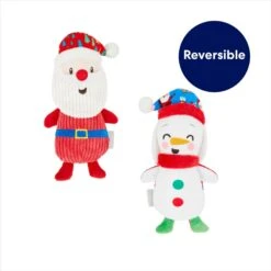 Frisco Holiday Santa & Snowman Reversible Plush Squeaky Dog Toy -Pet Store 287263 PT2. AC SS1800 V1694812848