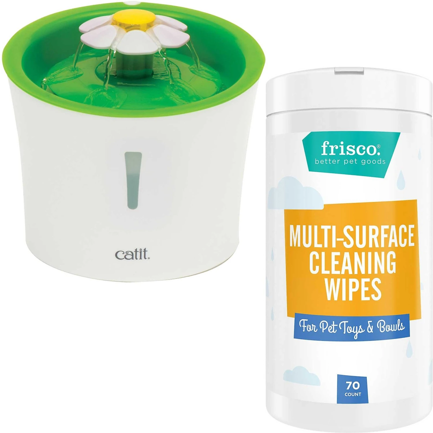 Catit Flower Plastic Cat Fountain & Frisco Pet Toy & Bowl Cleaning Wipes, 70 count Catit Flower Plastic Cat Fountain & Frisco Pet Toy & Bowl Cleaning Wipes, 70 Count -Pet Store 303288 MAIN. AC SS1800 V1623063752
