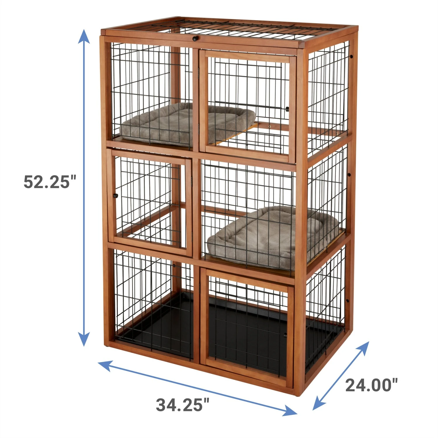 Frisco Collapsible Wood & Wire Cat Cage Playpen, 3 Level Frisco Collapsible Wood & Wire Cat Cage Playpen, 3 Level -Pet Store 323215 PT1. AC SS1800 V1645736502