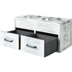 Frisco Premium Wood Elevated Large Breed Dog Bowl With Storage Station, 10 Cup -Pet Store 331505 PT5. AC SS1800 V1657656894