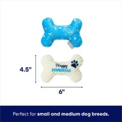 Frisco Hanukkah "Happy Pawnukkah" Bone Plush Squeaky Dog Toy -Pet Store 360981 PT1. AC SS1800 V1695045301