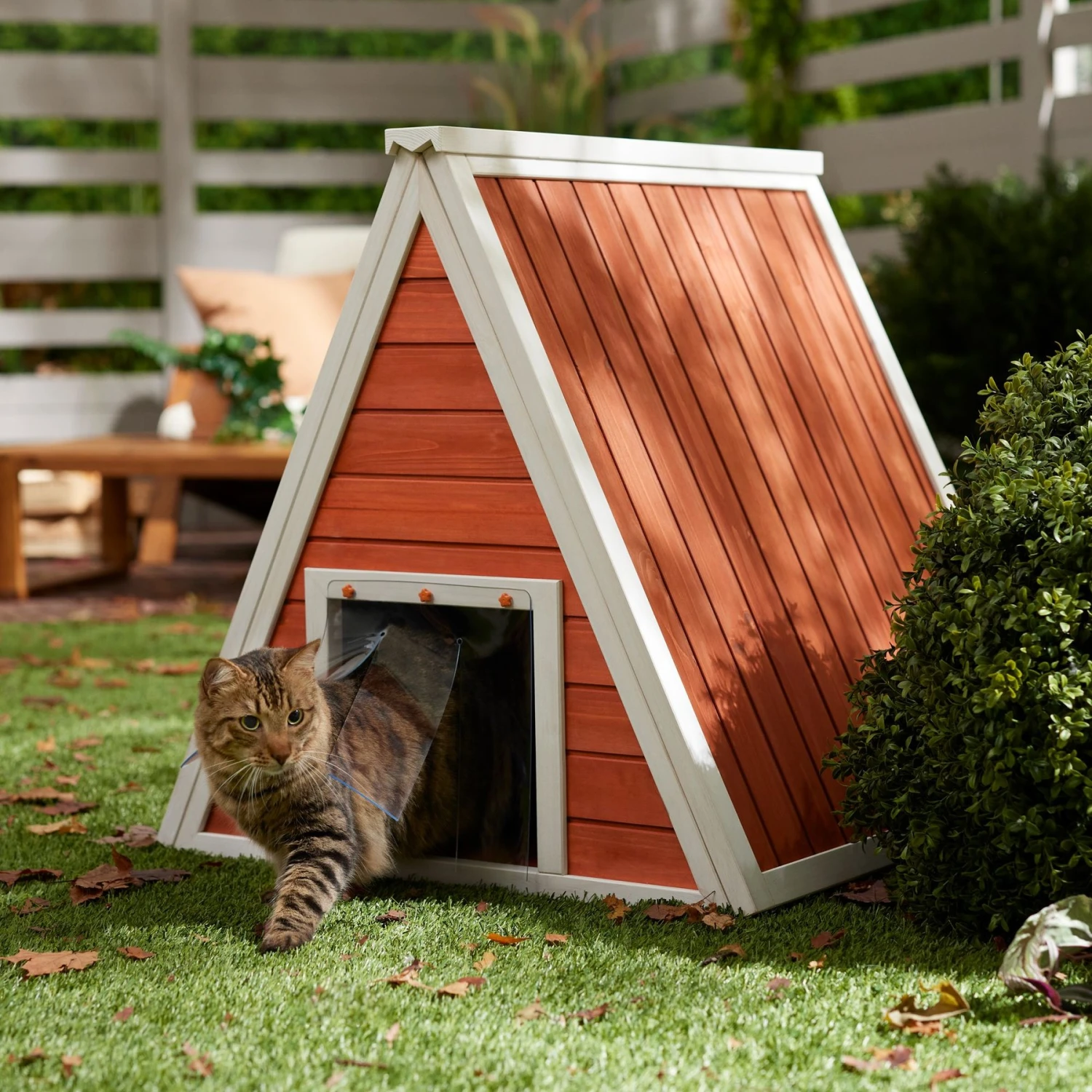 Frisco Outdoor Wooden A-Frame Cat House Frisco Outdoor Wooden A-Frame Cat House -Pet Store 361001 MAIN. AC SS1800 V1659972526