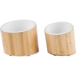 Frisco Elevated Slanted Bamboo Melamine Non-Skid Dog Bowl With Bamboo Stand -Pet Store 363387 PT5. AC SS1800 V1657657267