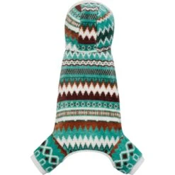 Frisco Fairisle Cozy Plush Fleece Dog & Cat PJs, Green -Pet Store 719054 PT4. AC SS1800 V1692720279