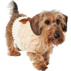 Frisco Cable Knit Dog & Cat Sweater Dress With Velvet Bow -Pet Store 745838 PT2. AC SS1800 V1694793815