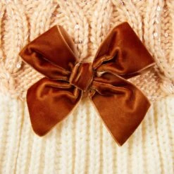 Frisco Cable Knit Dog & Cat Sweater Dress With Velvet Bow -Pet Store 745838 PT6. AC SS1800 V1694794127