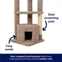 Frisco 64-in Real Carpet Wooden Cat Tree And Condo -Pet Store 914950 PT2. AC SS1800 V1697733055