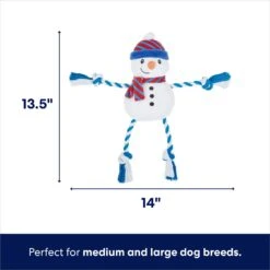 Frisco Holiday Snowman Plush With Rope Squeaky Dog Toy & Frisco Holiday Reindeer Plush With Rope Squeaky Dog Toy -Pet Store 986174 PT2. AC SS1800 V1698257848