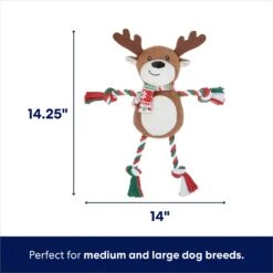 Frisco Holiday Snowman Plush With Rope Squeaky Dog Toy & Frisco Holiday Reindeer Plush With Rope Squeaky Dog Toy -Pet Store 986174 PT6. AC SS1800 V1698258115