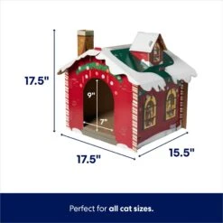 Frisco Holiday Christmas Tree Cardboard Cat House & Frisco Holiday Santa's Workshop Cardboard Cat House -Pet Store 986190 PT6. AC SS1800 V1698257795