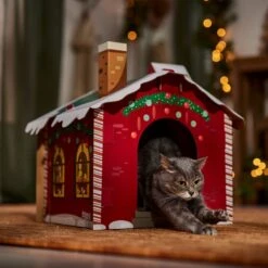 Frisco Holiday Christmas Tree Cardboard Cat House & Frisco Holiday Santa's Workshop Cardboard Cat House -Pet Store 986190 PT8. AC SS1800 V1698258406