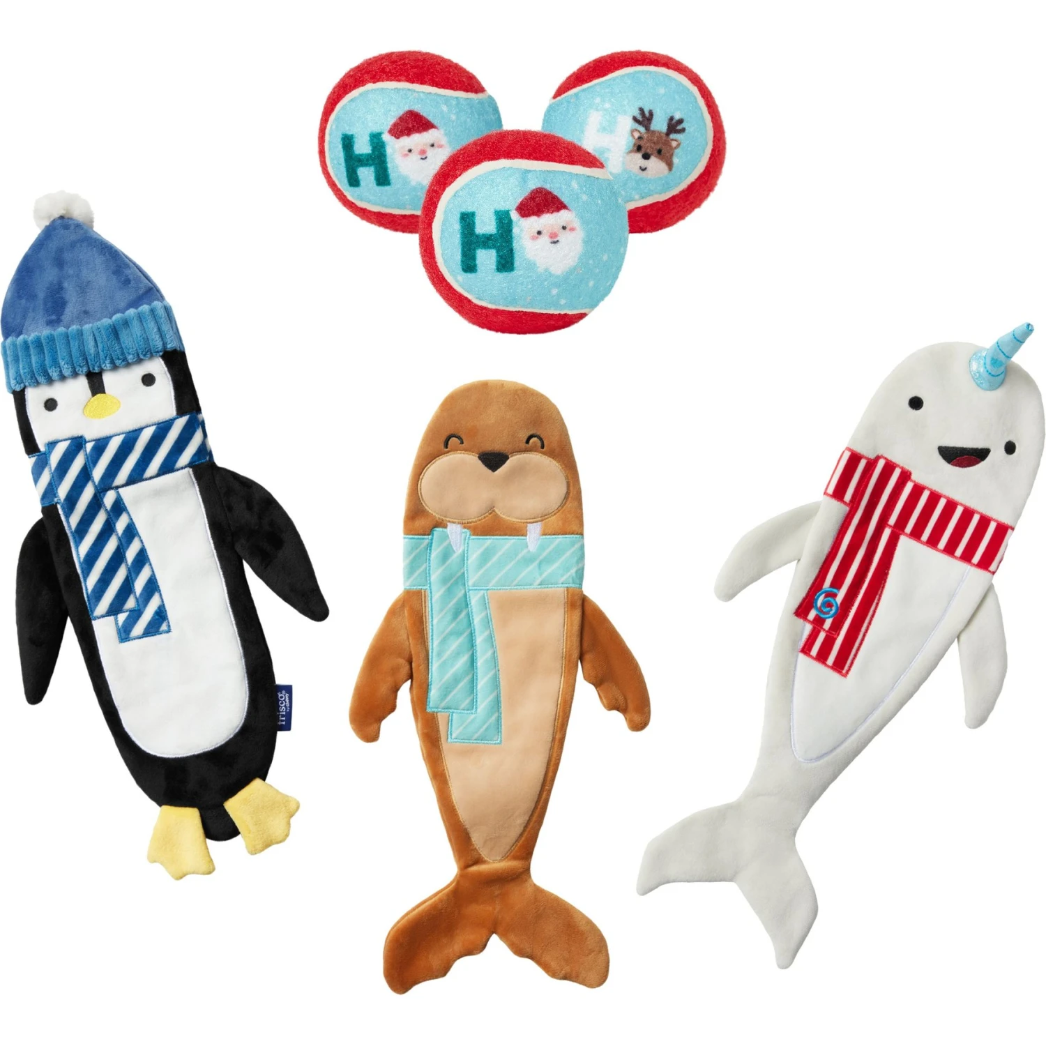 Frisco Holiday Ho Ho Ho Fetch Squeaky Tennis Ball Dog Toy & Frisco Holiday Arctic Friends Stuffing-Free Skinny Plush Squeaky Dog Toy Frisco Holiday Ho Ho Ho Fetch Squeaky Tennis Ball Dog Toy & Frisco Holiday Arctic Friends Stuffing-Free Skinny Plush Squeaky Dog Toy -Pet Store 986310 MAIN. AC SS1800 V1698258057